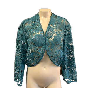 ADRIANNA PAPELL  mint teal lace  bolero sz 18W NWT